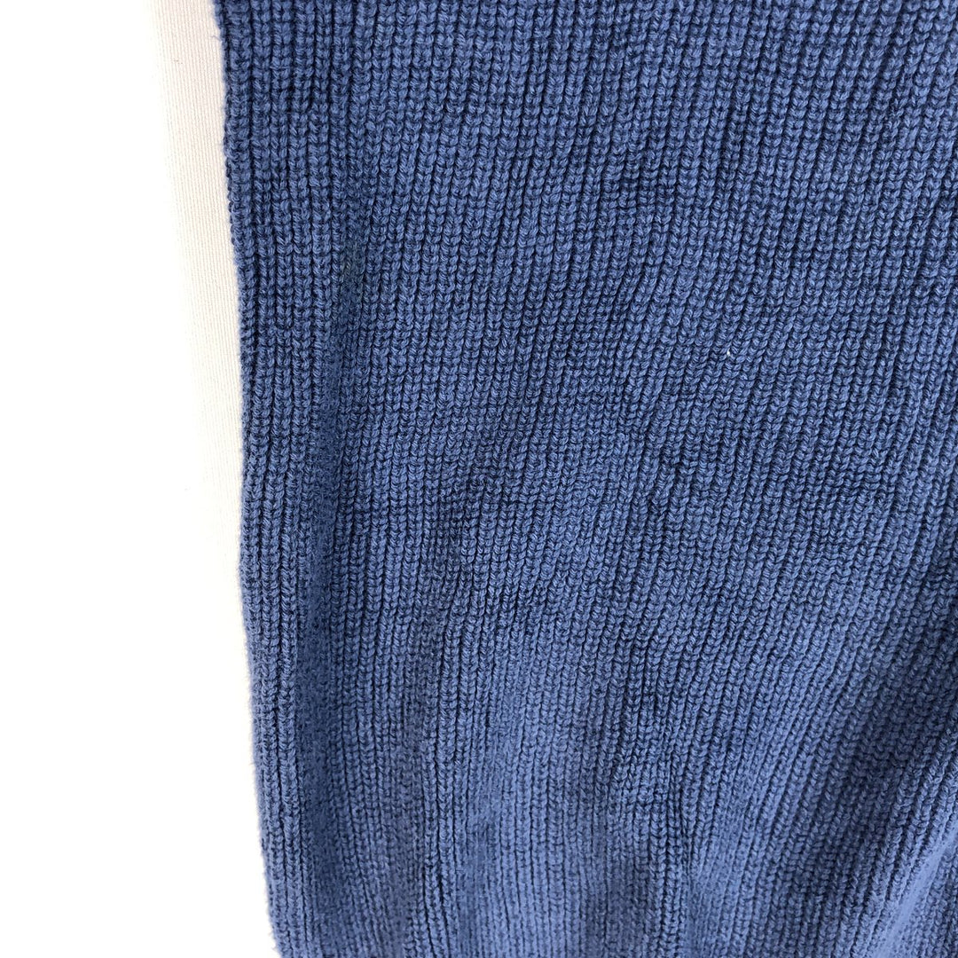 ~90'S LLBean Rib-Knit Cotton Half-Button Sweater, Made in USA, Men's Size S (Equivalent), Vintage cotton blue type Vintage Second Hand