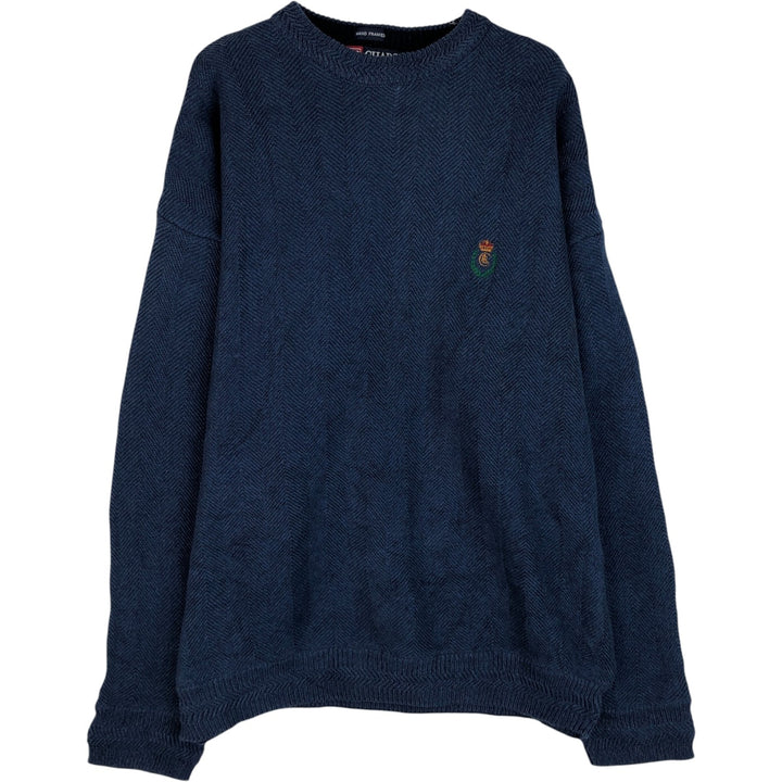 Ralph Lauren CHAPS Herringbone Cotton Knit Sweater Men's XL cotton blue type Vintage Second Hand