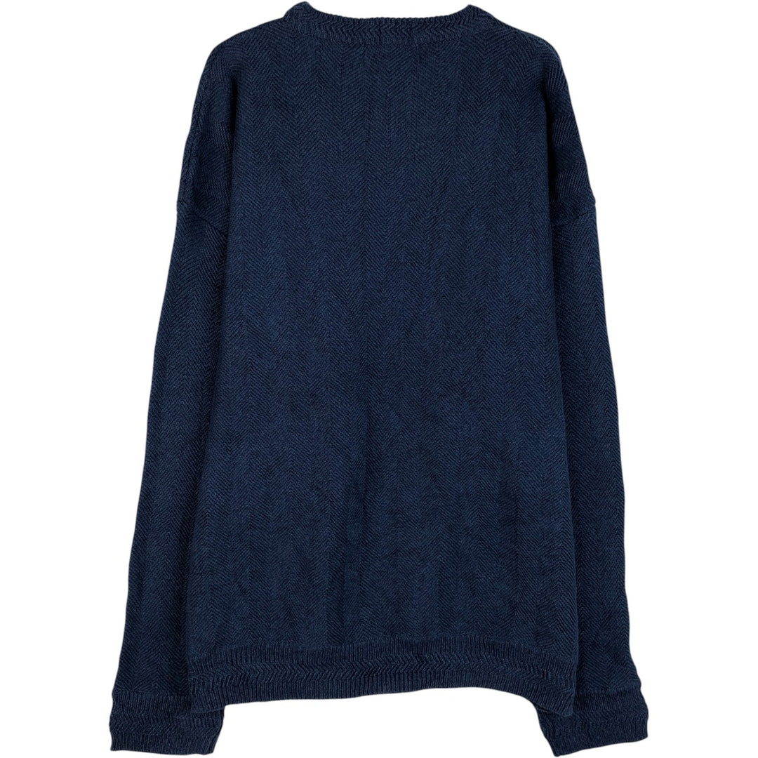 Ralph Lauren CHAPS Herringbone Cotton Knit Sweater Men's XL cotton blue type Vintage Second Hand