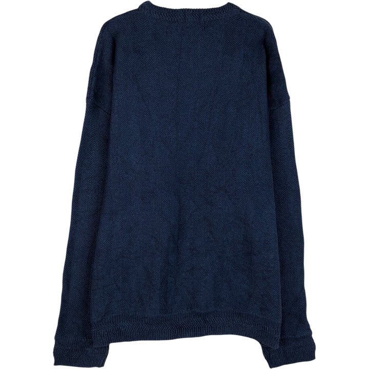 Ralph Lauren CHAPS Herringbone Cotton Knit Sweater Men's XL cotton blue type Vintage Second Hand