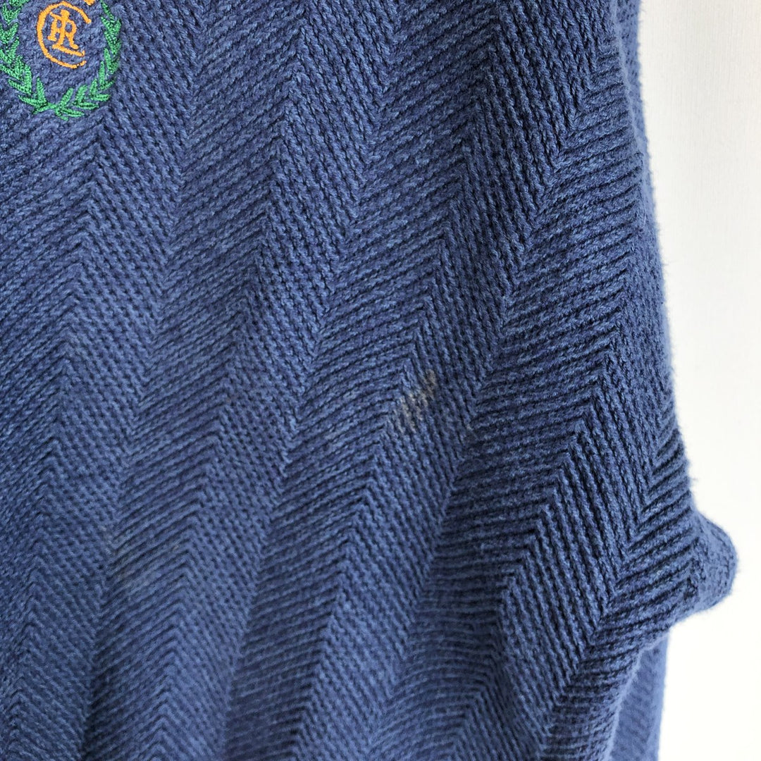 Ralph Lauren CHAPS Herringbone Cotton Knit Sweater Men's XL cotton blue type Vintage Second Hand