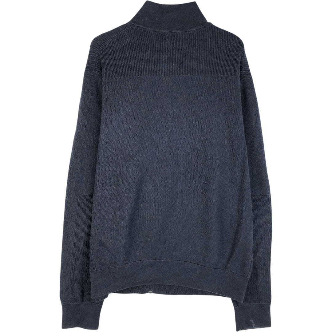 Ralph Lauren POLO RALPH LAUREN PIMA COTTON Driver's Knit Sweater, Men's Size L (approx.) cotton navy blue type Vintage Second Hand