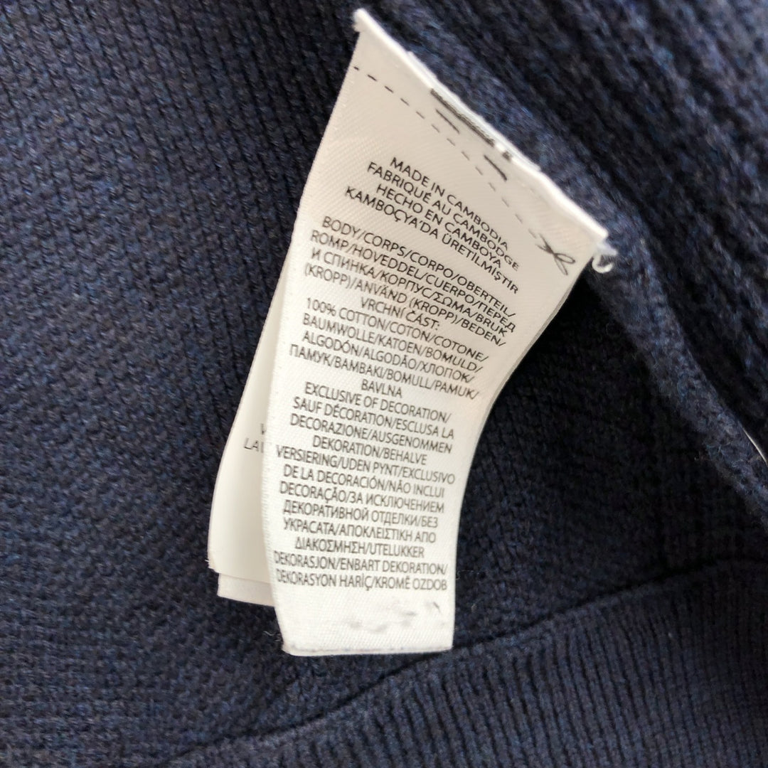 Ralph Lauren POLO RALPH LAUREN PIMA COTTON Driver's Knit Sweater, Men's Size L (approx.) cotton navy blue type Vintage Second Hand