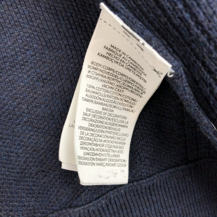 Ralph Lauren POLO RALPH LAUREN PIMA COTTON Driver's Knit Sweater, Men's Size L (approx.) cotton navy blue type Vintage Second Hand