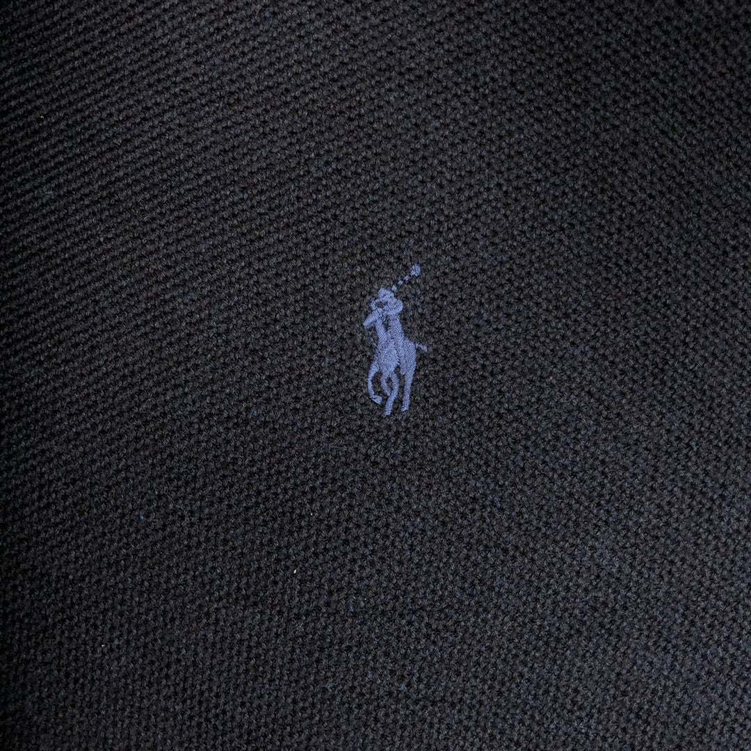 Ralph Lauren POLO RALPH LAUREN PIMA COTTON Driver's Knit Sweater, Men's Size L (approx.) cotton navy blue type Vintage Second Hand