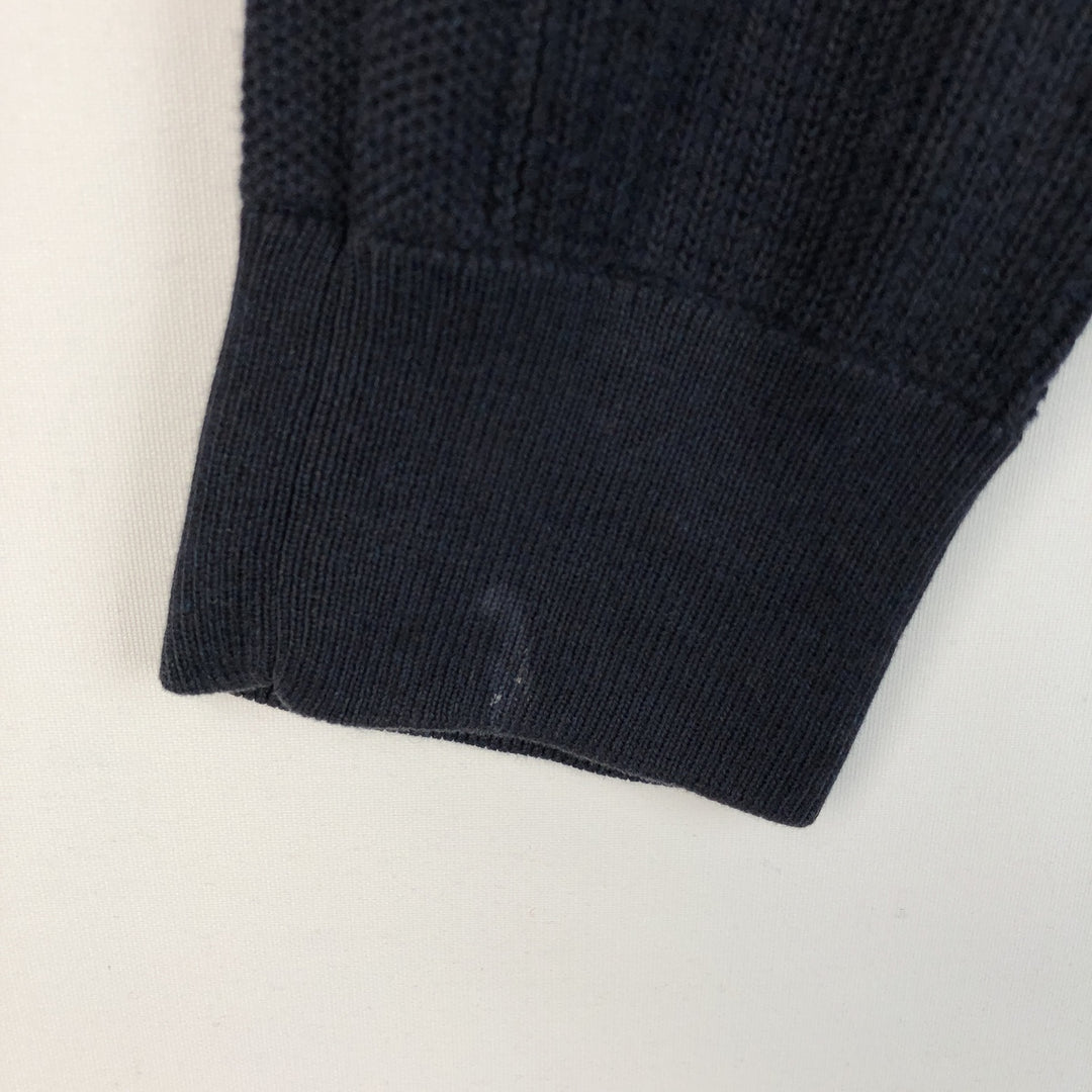 Ralph Lauren POLO RALPH LAUREN PIMA COTTON Driver's Knit Sweater, Men's Size L (approx.) cotton navy blue type Vintage Second Hand