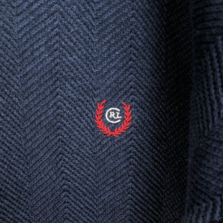 Ralph Lauren CHAPS Herringbone Cotton Knit Sweater Men's XL cotton navy blue type Vintage Second Hand