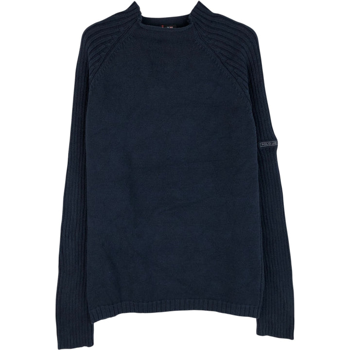 90s-00'S Ralph Lauren POLO JEANS COMPANY Roll Neck Ribbed Cotton Knit Sweater, Men's Size M (approx.) cotton navy blue type Vintage Second Hand