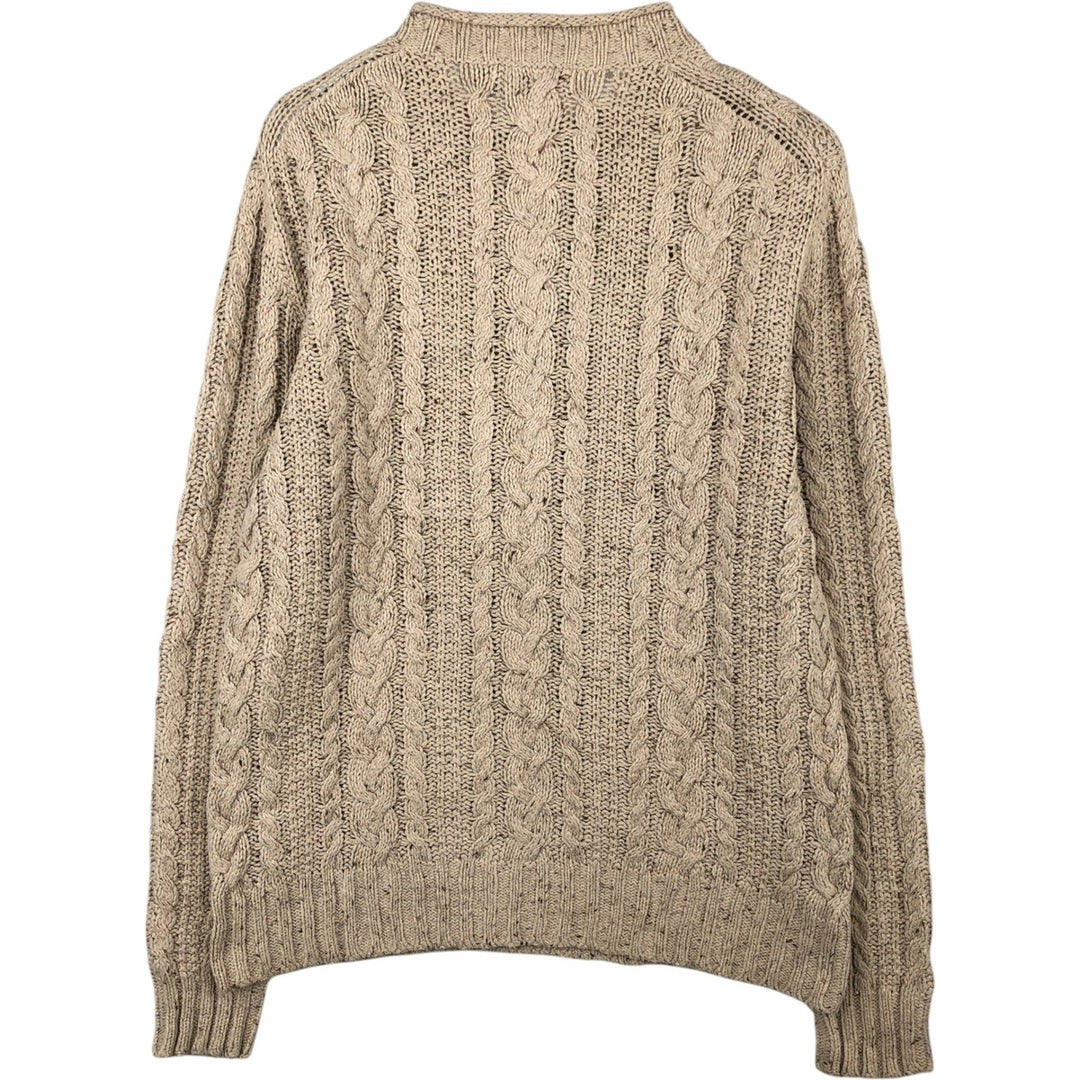 Ralph Lauren POLO by Ralph Lauren cable knit cotton sweater, men's size M cotton Beige type Vintage Second Hand