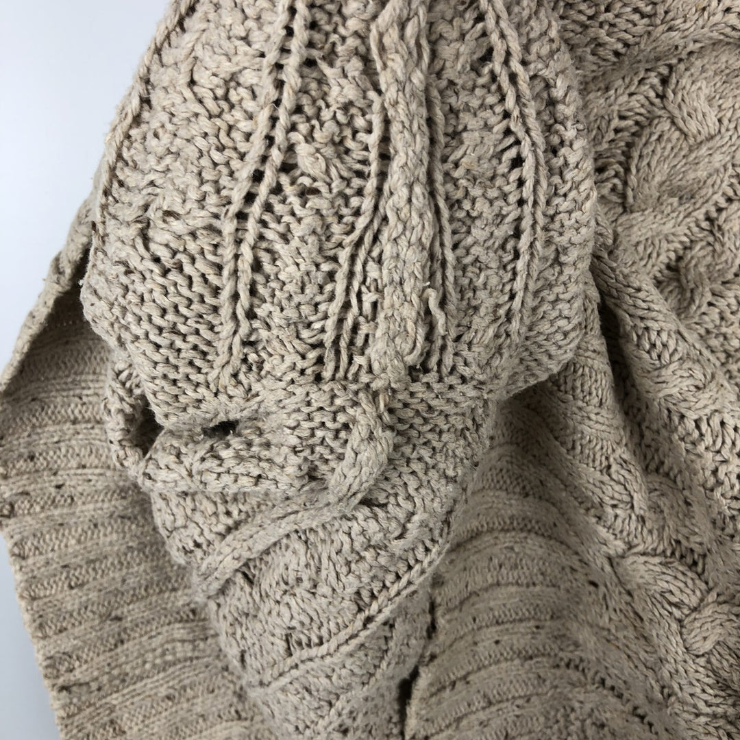 Ralph Lauren POLO by Ralph Lauren cable knit cotton sweater, men's size M cotton Beige type Vintage Second Hand