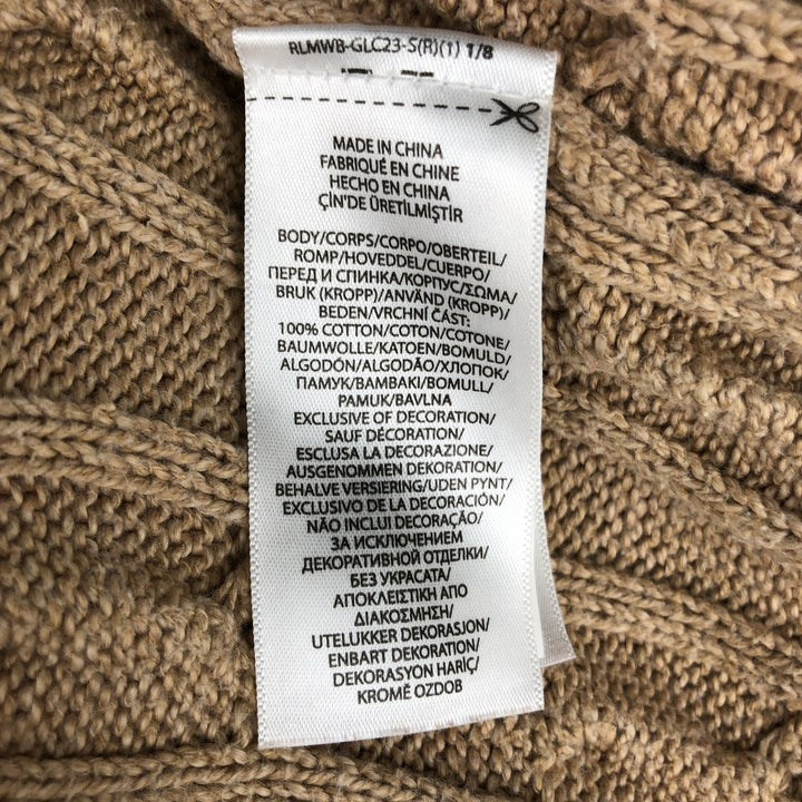 Ralph Lauren POLO RALPH LAUREN Cable knit cotton sweater Men's XL size cotton beige type brown Vintage Second Hand