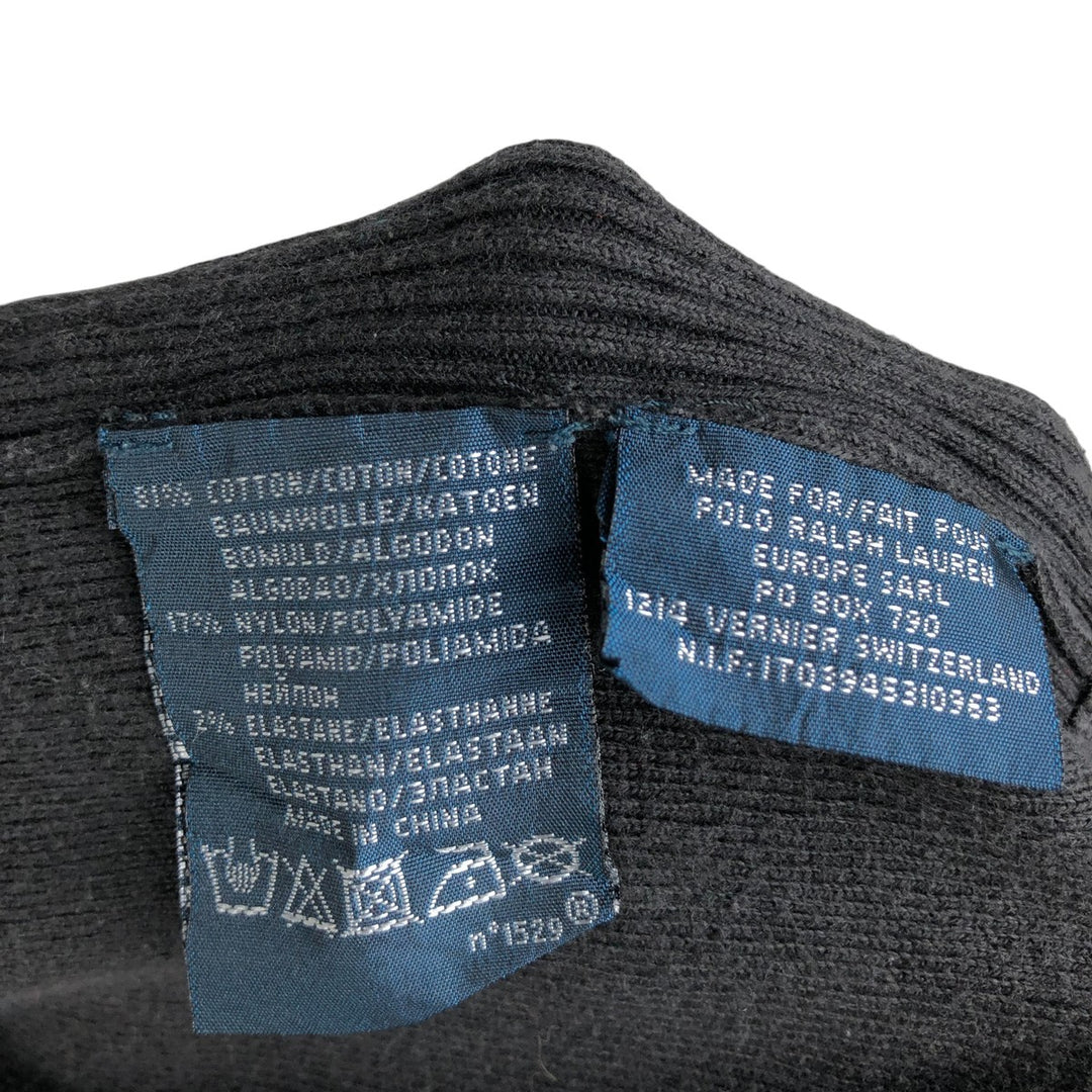 Ralph Lauren POLO by Ralph Lauren Driver's Knit Sweater, Men's Size M cotton black type Vintage Second Hand