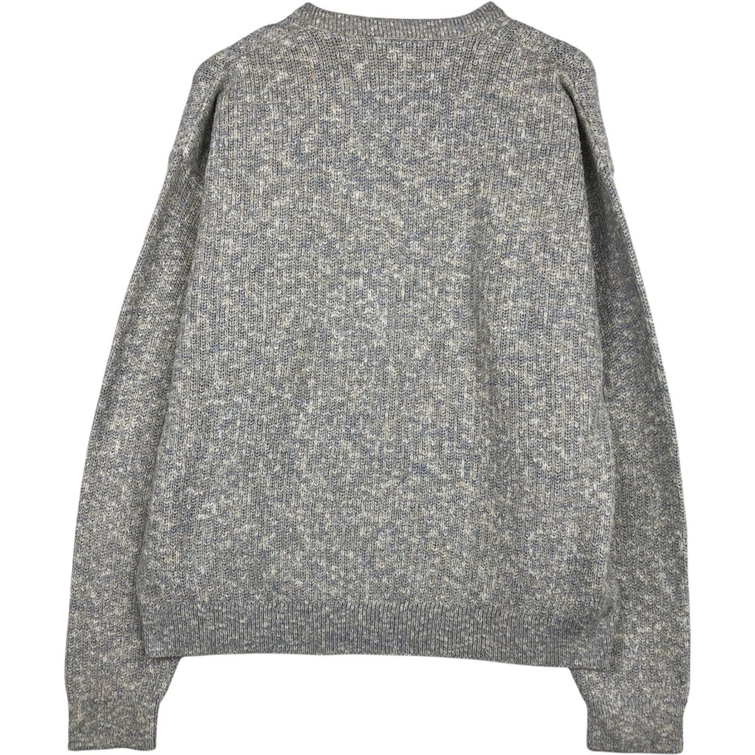 70s-80'S LORD JEFF V-neck cotton knit sweater, made in USA, men's size L equivalent, vintage. cotton gray type Vintage Second Hand