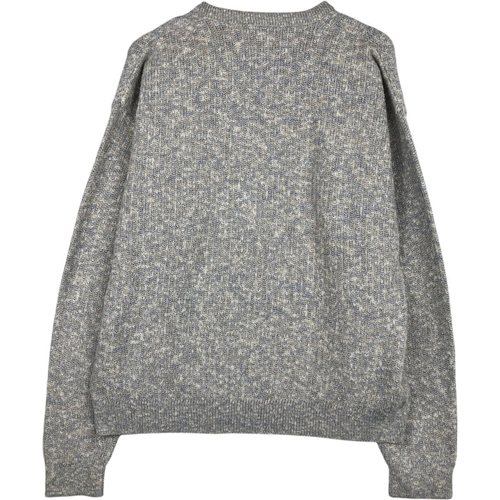 70s-80'S LORD JEFF V-neck cotton knit sweater, made in USA, men's size L equivalent, vintage. cotton gray type Vintage Second Hand