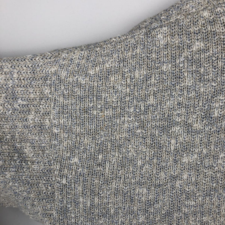 70s-80'S LORD JEFF V-neck cotton knit sweater, made in USA, men's size L equivalent, vintage. cotton gray type Vintage Second Hand