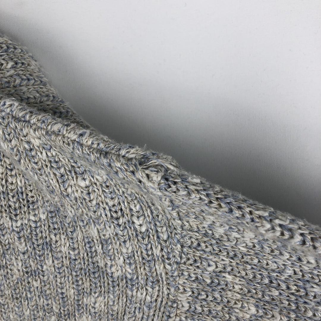 70s-80'S LORD JEFF V-neck cotton knit sweater, made in USA, men's size L equivalent, vintage. cotton gray type Vintage Second Hand