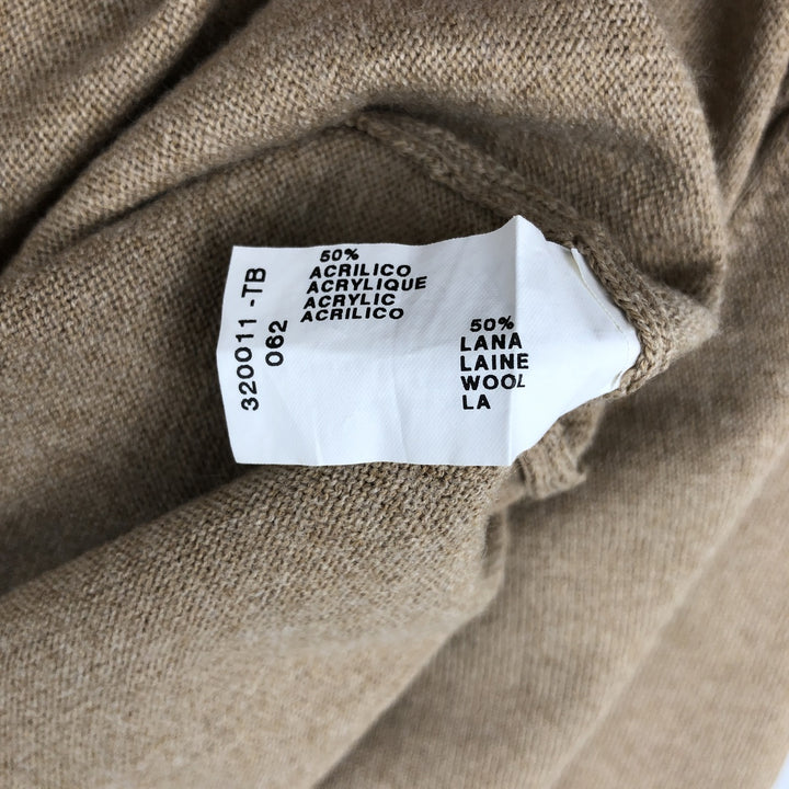 Pierre Cardin V-neck acrylic x wool knit sweater, made in Spain, men's size XXXL equivalent. wool Beige type Vintage Second Hand