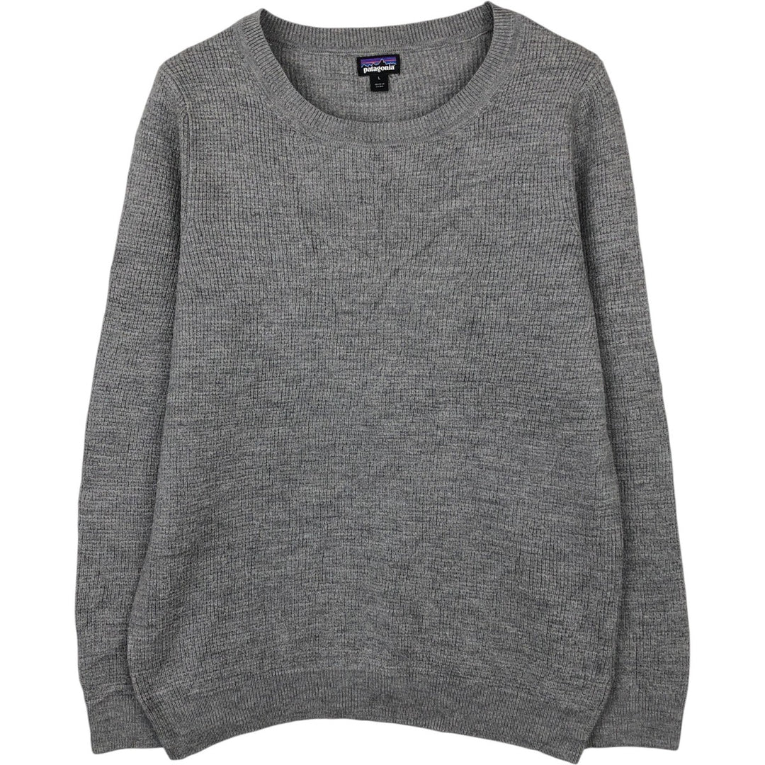 Patagonia 50535FA15 Merino Wool Knit Sweater, Men's Size L (approx.) Merino wool gray type Vintage Second Hand
