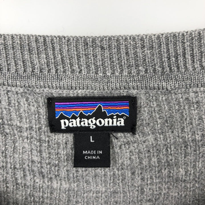 Patagonia 50535FA15 Merino Wool Knit Sweater, Men's Size L (approx.) Merino wool gray type Vintage Second Hand