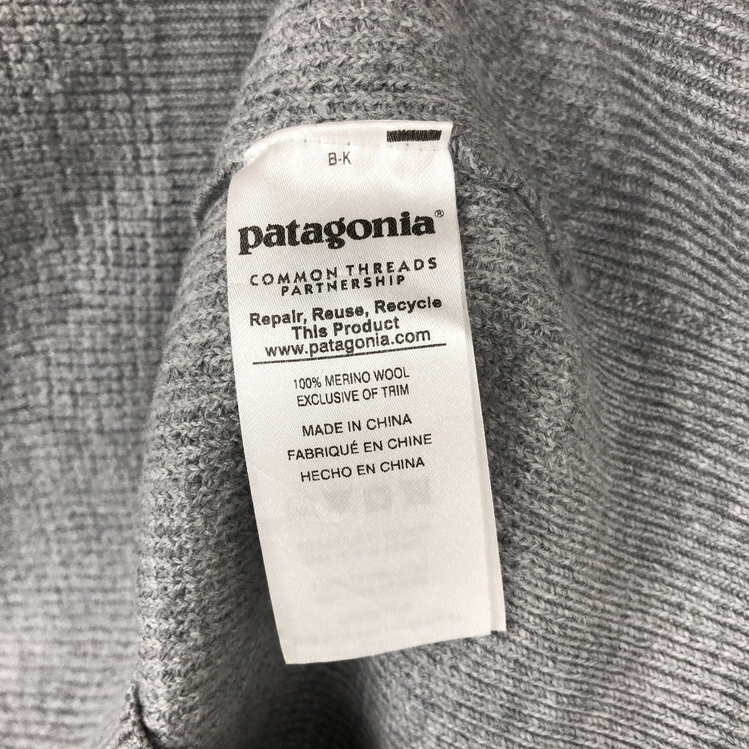 Patagonia 50535FA15 Merino Wool Knit Sweater, Men's Size L (approx.) Merino wool gray type Vintage Second Hand