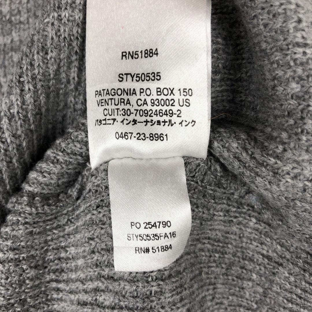 Patagonia 50535FA15 Merino Wool Knit Sweater, Men's Size L (approx.) Merino wool gray type Vintage Second Hand