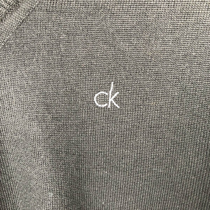 Calvin Klein Golf V-neck Merino Wool x Acrylic Knit Sweater, Men's Size XL (approx.) Merino wool black type Vintage Second Hand