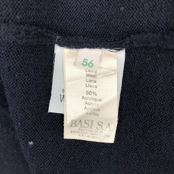 Lacoste V-neck acrylic and wool knit sweater, men's size M wool navy blue type Vintage Second Hand