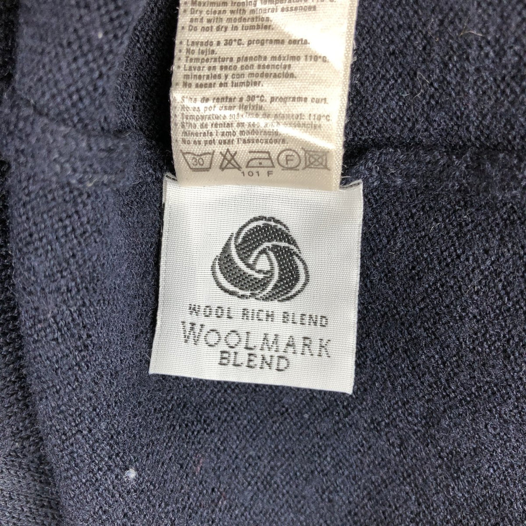 Lacoste V-neck acrylic and wool knit sweater, men's size M wool navy blue type Vintage Second Hand