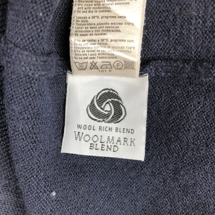 Lacoste V-neck acrylic and wool knit sweater, men's size M wool navy blue type Vintage Second Hand