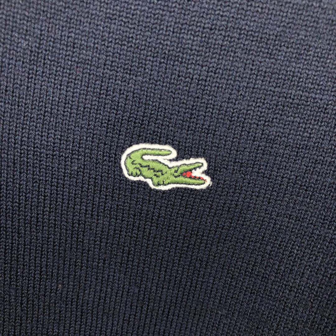 Lacoste V-neck acrylic and wool knit sweater, men's size M wool navy blue type Vintage Second Hand