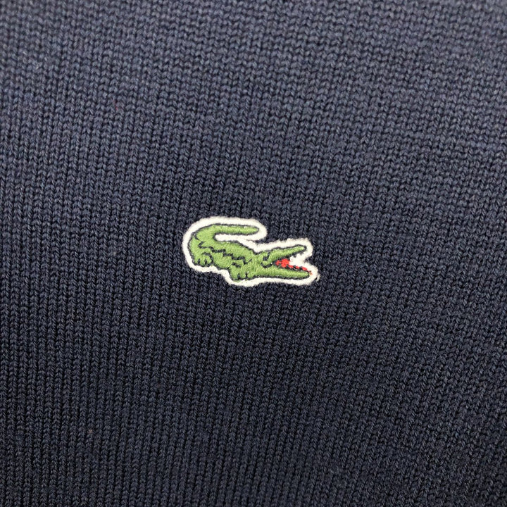 Lacoste V-neck acrylic and wool knit sweater, men's size M wool navy blue type Vintage Second Hand