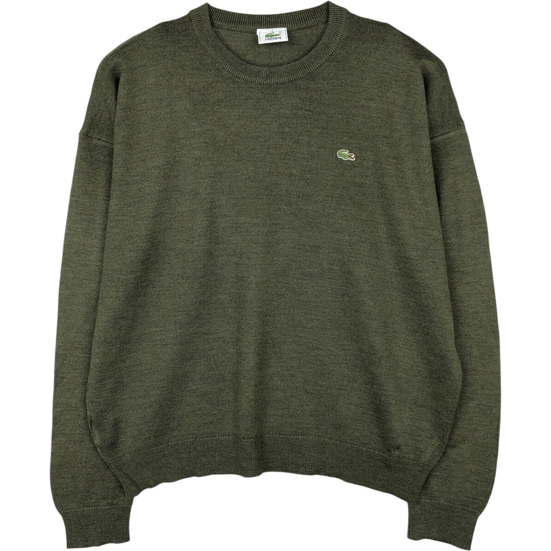 Lacoste Acrylic and Wool Knit Sweater, Men's XL wool Green type dark green Vintage Second Hand