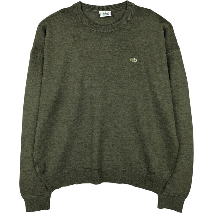Lacoste Acrylic and Wool Knit Sweater, Men's XL wool Green type dark green Vintage Second Hand