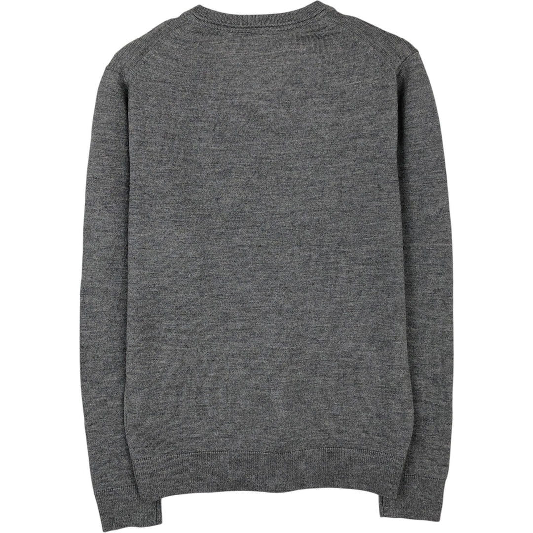 Lacoste V-neck wool knit sweater, men's size M (approx.) wool gray type Vintage Second Hand