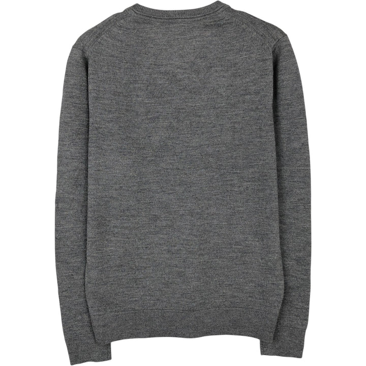 Lacoste V-neck wool knit sweater, men's size M (approx.) wool gray type Vintage Second Hand