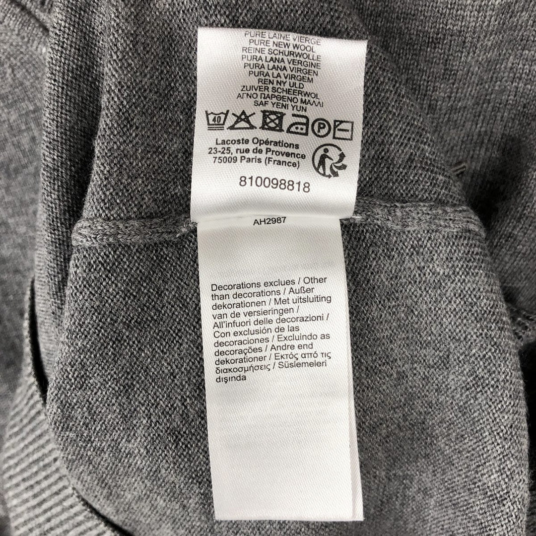 Lacoste V-neck wool knit sweater, men's size M (approx.) wool gray type Vintage Second Hand