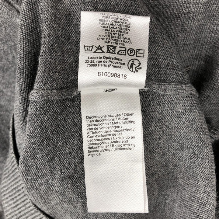 Lacoste V-neck wool knit sweater, men's size M (approx.) wool gray type Vintage Second Hand