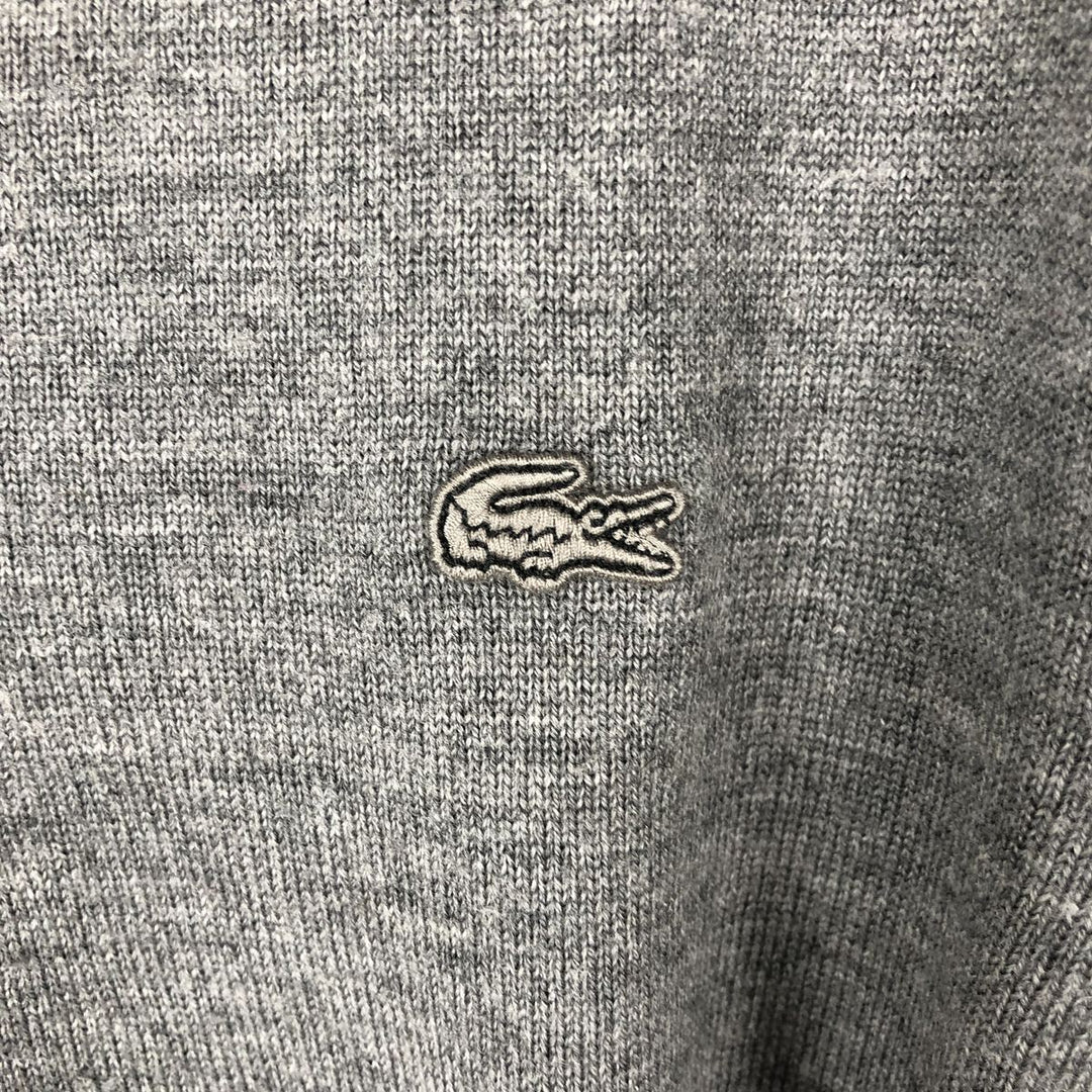 Lacoste V-neck wool knit sweater, men's size M (approx.) wool gray type Vintage Second Hand