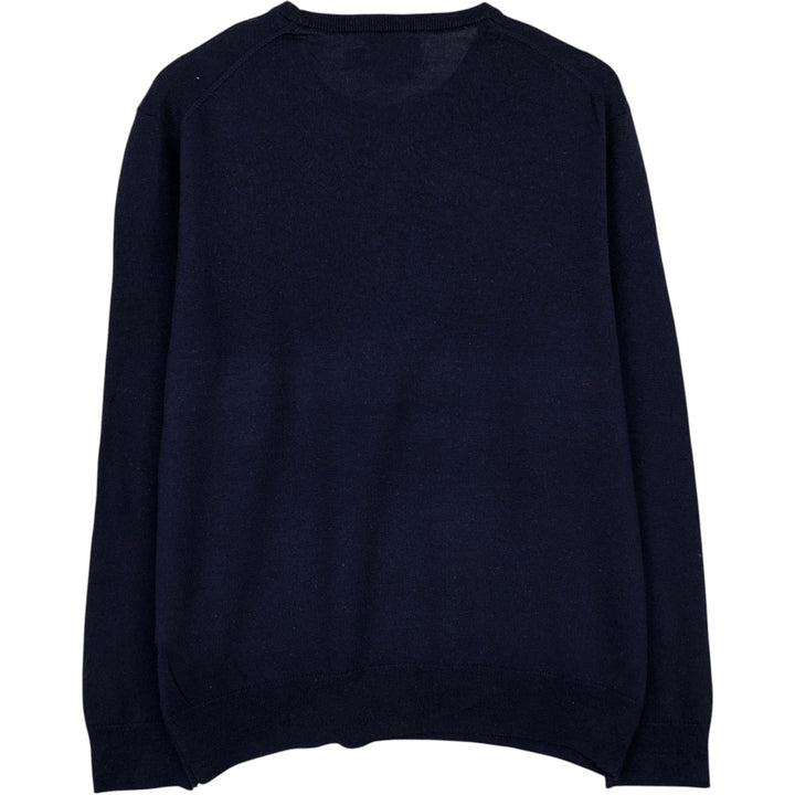 Ralph Lauren POLO RALPH LAUREN Washable Merino Wool Knit Sweater, Men's Size L wool navy blue type Vintage Second Hand