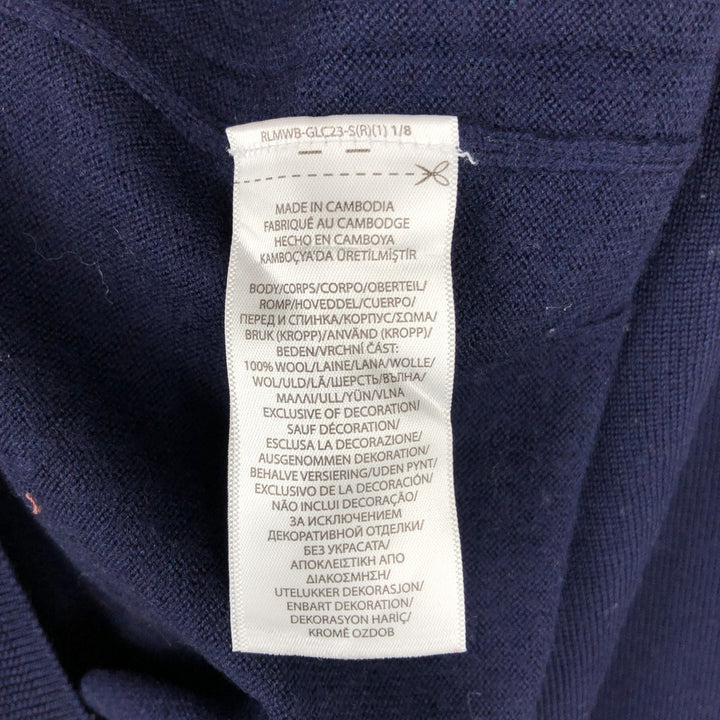 Ralph Lauren POLO RALPH LAUREN Washable Merino Wool Knit Sweater, Men's Size L wool navy blue type Vintage Second Hand