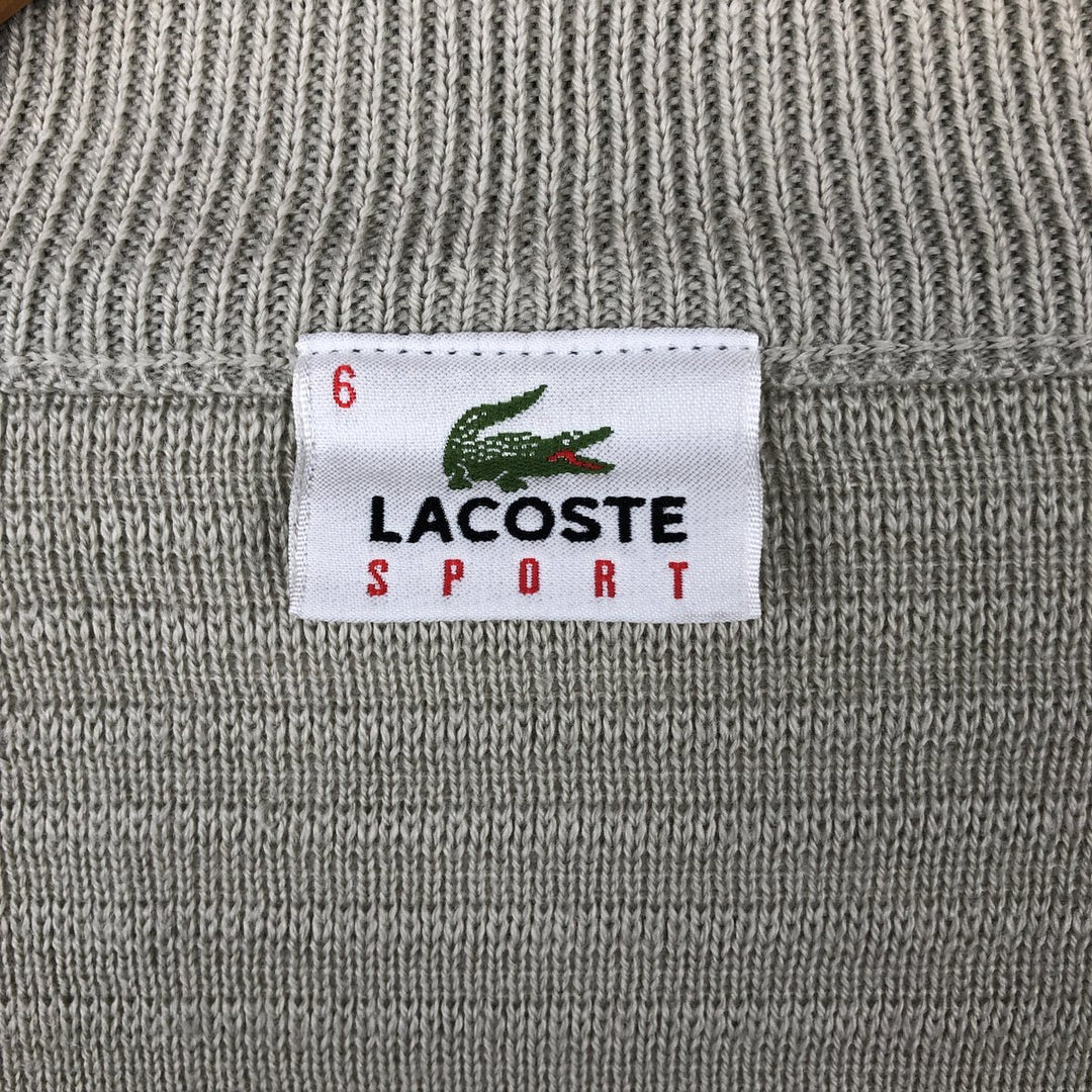 Lacoste Sport Wool x Acrylic Knit Full-Zip Sweater, Men's Size XL wool ivory Vintage Second Hand