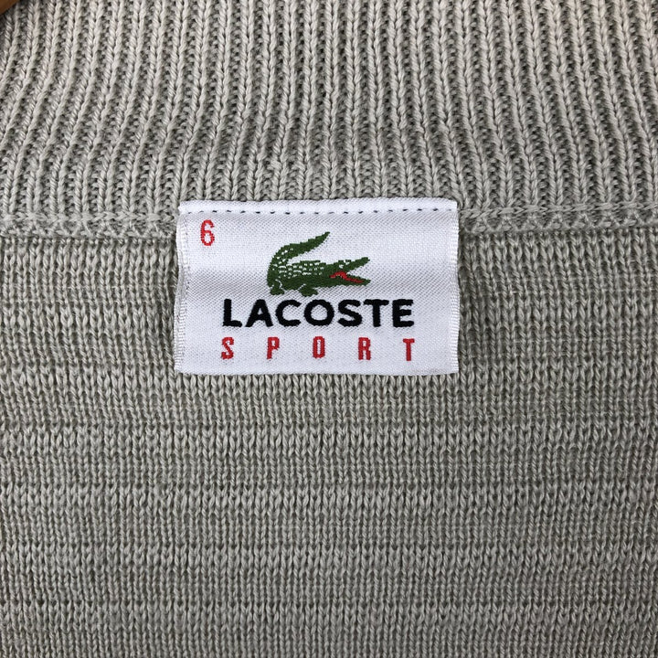 Lacoste Sport Wool x Acrylic Knit Full-Zip Sweater, Men's Size XL wool ivory Vintage Second Hand