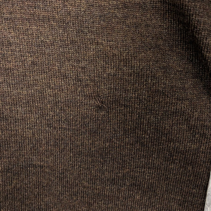 Ralph Lauren POLO by Ralph Lauren Wool Knit Half-Button Sweater, Men's Size L (approx.) Merino wool brown type Vintage Second Hand
