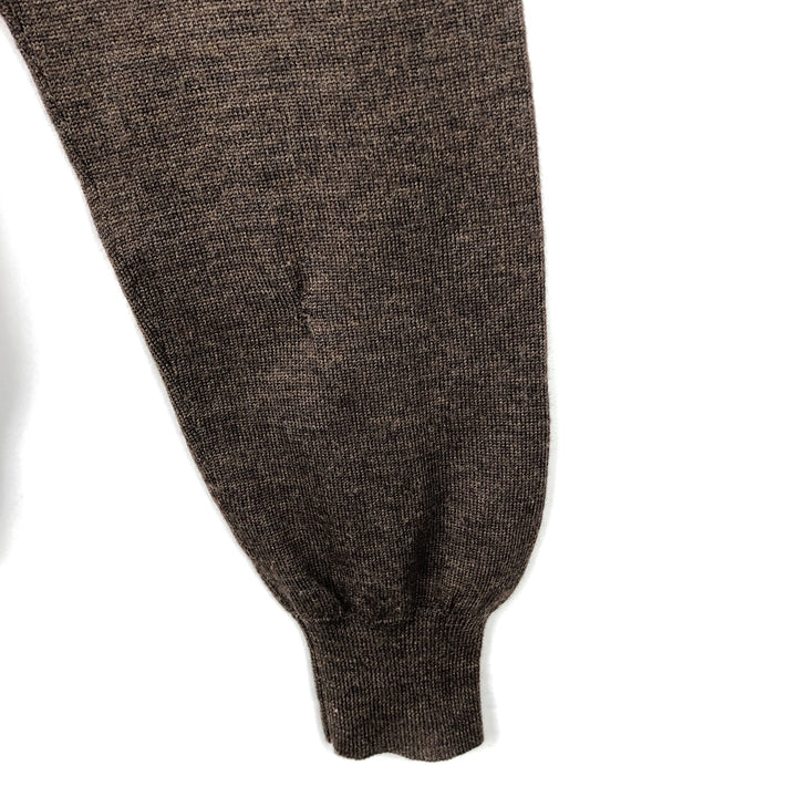 Ralph Lauren POLO by Ralph Lauren Wool Knit Half-Button Sweater, Men's Size L (approx.) Merino wool brown type Vintage Second Hand