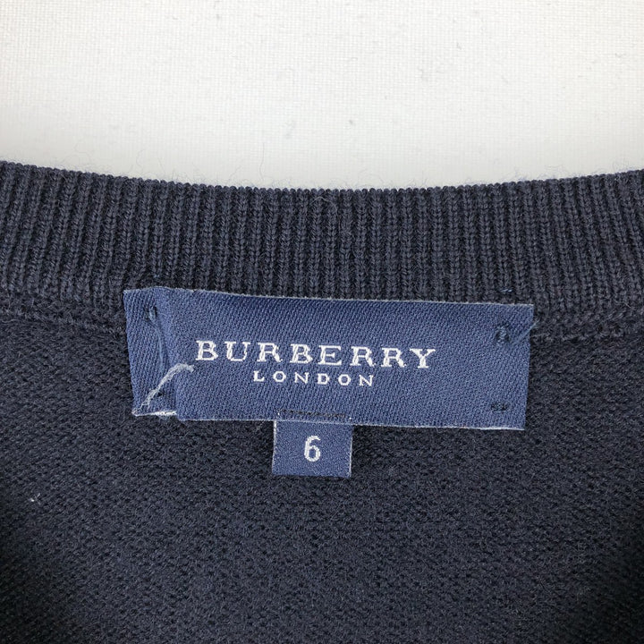 Burberry's London Merino Wool Knit Sweater, Men's Size L Merino wool navy blue type Vintage Second Hand