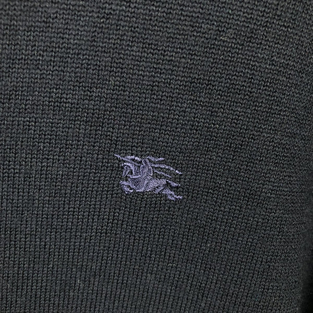 Burberry's London Merino Wool Knit Sweater, Men's Size L Merino wool navy blue type Vintage Second Hand