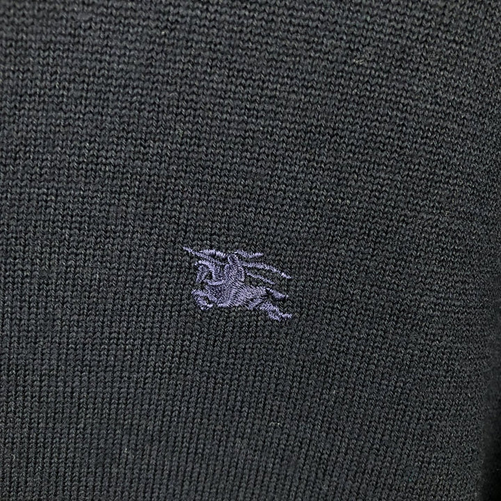 Burberry's London Merino Wool Knit Sweater, Men's Size L Merino wool navy blue type Vintage Second Hand