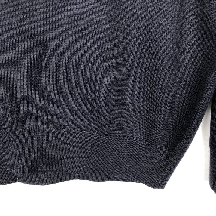 Burberry's London Merino Wool Knit Sweater, Men's Size L Merino wool navy blue type Vintage Second Hand