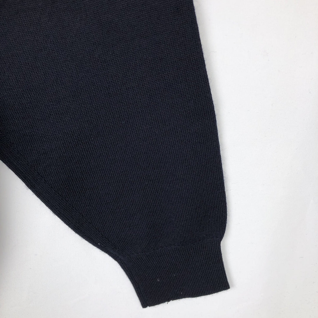 Burberry's London Merino Wool Knit Sweater, Men's Size L Merino wool navy blue type Vintage Second Hand