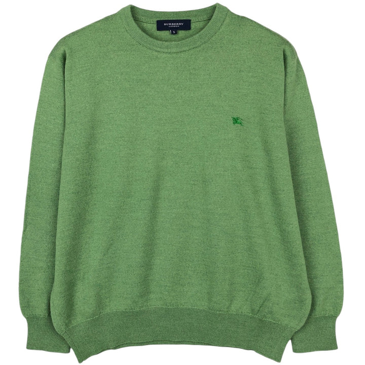 Burberry's London Merino Wool Knit Sweater, Men's Size M (approx.) Merino wool green type yellow green Vintage Second Hand